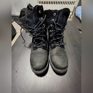 Women's Timberland Teddy Fleece Waterproof Boot Triple Black